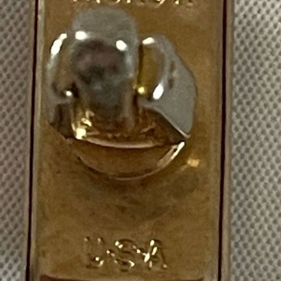 Vintage-1950s-signed Hickok double red & gold bullet back cuff links w/gift box - Picture 3 of 12